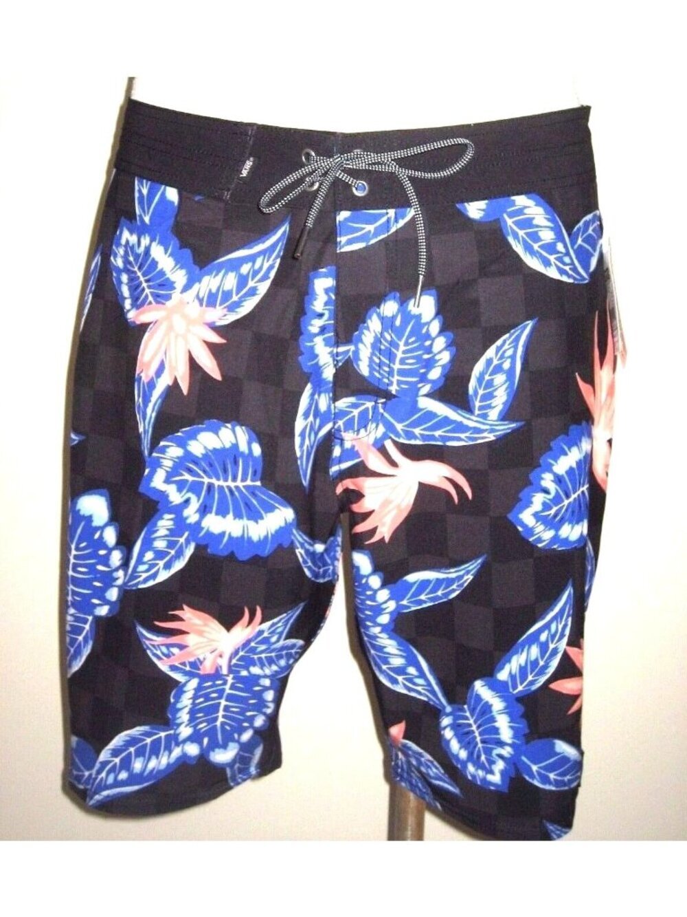 Vans Men's OTW Pismo Swim Boardshorts Black Blue Tropical Print Size 30 NWT
